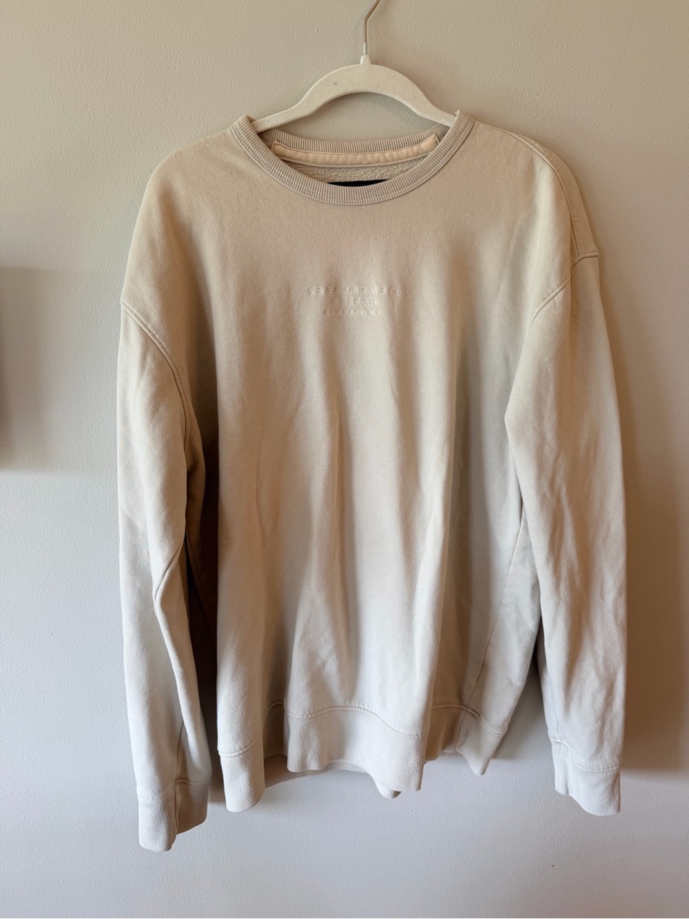 Abercrombie & Fitch Crewneck Sweatshirt in Light Beige